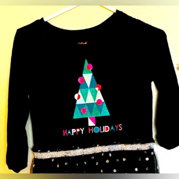 Cat and Jack Girls 14/16 Happy Holidays Dress - Picture 3 of 6